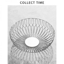 북유럽 과일 접시 현대 크리 에이 티브 속이 빈 스테인레스 스틸 바구니 거실 커피 테이블 가정용 미니멀리스트 간단한 스타일 인터넷 연예인, 중공 과일 바구니 L사이즈 26 x8