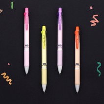 자바펜 0.5 체크3볼 3색 볼펜 유성 형광 멀티펜 행정업무 사무직 사무실 집기류, 오렌지