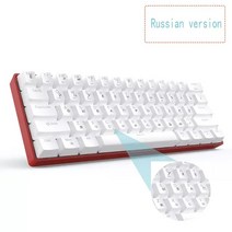 컴퓨터키보드 2023New-61Key 무선 블루투스 2.4Ghz 게이밍 기계식 키보드 2 모드 휴대폰 태블릿 노트북 레, 한개옵션2, 06 GK61 White Red RU, 03 Red Switch