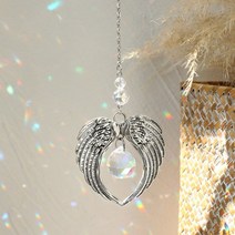 드림캐처 자개 모빌 만들기 diy 키트 발리 소품 썬 깨쳐 크리스털 홀로그램 크리스탈 윈드 차임 드림 캐처 스테인드 글라스 태양 포수 프리즘 레인보우 메이커 창 정원 장식, 실버 ms130