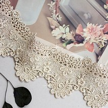 65MM폭 케미컬레이스 원단 프랑스의향기 금사, 1개