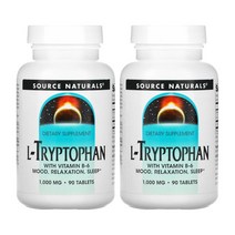 소스내츄럴스 L 트립토판 1000mg 비타민 B6 피리독신 90정 2개세트