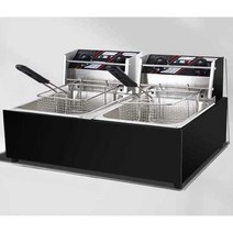 튀김기 영업용 탁상용 프라이드 치킨 닭 업소 소형, 더블 10L타이밍 모델 블랙