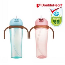 더블하트 스트로 펭귄컵 330ml 대용량 빨대컵, 1개, 블루