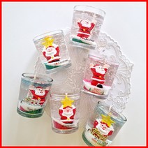 (별산타)(3온즈*6개)크리스마스 캔들 양초 젤캔들 만들기 키트, 클린코튼, 핑크