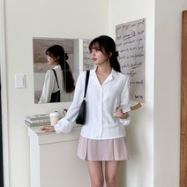 여성 카라 버튼 셔츠 블라우스 화이트 흰색 블랙 검정 오피스룩 하객룩