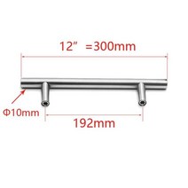 50mm500mm 스테인레스 스틸 주방 문 캐비닛 T 바 손잡이 당김 가구 찬장 서랍, CHINA, 12 inch 192mm