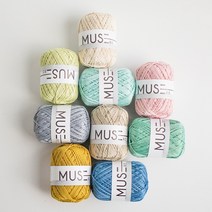 야나 뮤즈(MUSE) 65g 뜨개실 뜨개질 털실 가방뜨개 코바늘 네트백뜨기 모자뜨기 코바늘뜨기 뮤즈실, 828 핫핑크