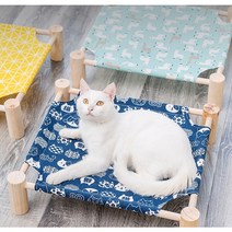 강아지 고양이 캠핑 원목 해먹 침대 리필 해먹패브릭 추가구매가능, 그레이체크