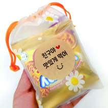 [디자인느낌] 직사각 축하 감사 간식 선물 도시락 답례품 스티커 120개!, 심플 원형 단품_ 맛있게 먹어, 총120개, 크라프트
