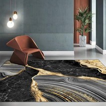 캠핑 사이잘록 놀이방 라탄 먼지없는 이케아 러그 카페트 큰 거실 장식을위한 추상 블랙