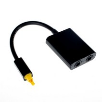 광학 분배기 광섬유 변환기 스플리터 케비두 오디오 앰프 video cable mini usb digital toslink optical fiber audio 1 to 2 암, 검은 색, 0.5m