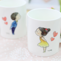 핸드팩토리 [주문제작] 커플츄츄 머그컵 (2set) 일반머그, A TYPE + 로얄화이트 박스, 2개