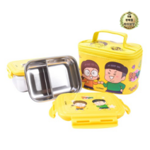 라이브잇 릴팡 흔한남매 스텐사각 2단 도시락세트, 10세트, 혼합 색상