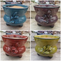 모아보는 다육화분 세트 모음, 7번-중형 유광화분  4개세트