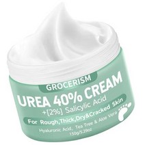Urea Cream 40% 피트 플러스 2% 살리실산 150g(5.1온스) 풋 크림 및 핸드 크림 최대 강도 히알루론산 티트리 알로에 베라로 깊은 보습 굳은살 제거 및, 기본