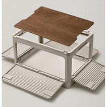 우드상판 폴딩박스 감성캠핑 테이블 겸 리빙박스 수납정리함 옷정리함 수납박스 플라스틱박스 가방정리 컨테이너 특대형 대형 중형 소형 다용도 캠핑 캠핑박스 화이트 베이지, 56L - 베이지