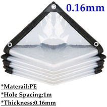PE 필름 투명 캠핑 우레탄창 비닐하우스 방수 천 정원 다육 식물 베란다 난방, 0.16mm, 5x8m