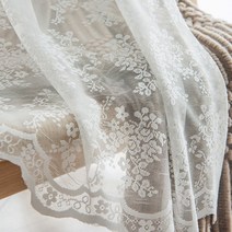 거실 인테리어 암막 쉬폰 커텐 화이트 레이스 꽃 얇은 명주 그물 공주 침실 프랑스 창