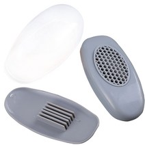 2-in-1 마늘 슬라이서 다기능 수동 마늘 슬라이서 커터 요리 채칼 눌러꾹슬라이서, 회색