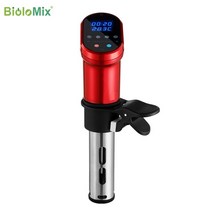 슬로우쿠커 전기냄비 전기쿠커 전기찜기 차주전자 biolomix 3세대 스마트 와이파이 제어 수비드 쿠커 1200w 침수 순환기 진공 히터 정확한 온도, 레드 수비드, 협력사, 영국