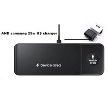 냉감 패드 여름 킹 슈퍼싱글 갤럭시 시리즈 폰용 삼성 3in1 고속 무선 충전기 EP P6300 트리오 Galaxy Buds 2 pro Live Watch 4 3, with US Charger