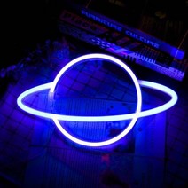DIY 네온사인 만들기 네온 조명 LED 네온 사인 외계인 모양의 조명 홈 방 접시 밤, 플래닛 블루
