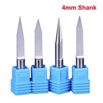 4mm 생크 플랫 바닥 샤프 CNC 조각 공작 기계 테이퍼 라우터 비트 엠보싱 밀링 커터, 08 4x01x25deg