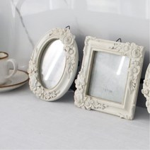 아기 사진 장식 쉐비풍 화이트 장식프레임 미니 액자, 직사각(21C1)