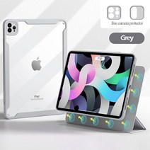 ebook리더기 이북 북 전자책 단말기 전자북IPad Air 5 4 2022 pro 11 용 마그네틱 케이스 Pro 12.9 미니 6 펜 슬롯 투명 커버 분리형 백, 02 detach grey, 01 for ipad 10 2022