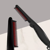 다운펌 빗고데기 남자 헤어스타일러 앞머리 단발 뿌리볼륨 뽕 미용실 미니 고데빗 브러쉬 고대기, 블랙