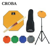[크로바] 8인치 드럼연습패드세트 CDP-08 드럼패드 드럼스틱 스탠드 전용가방 포함 교육, 패드 컬러:오렌지