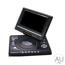 dvd플레이어 블루레이 휴대용 cd 여행 극장 영화관 DVD 플레이어 270 도 회전 스크린 원격 제어 7 인치 8 CD 디스크, blackAU Plug