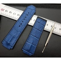 Hublot 위블로 시계 호환 브라운 블랙 29x19mm 실리콘 러버 가죽 루프 스트랩 우레탄 워치 밴드 시계줄질