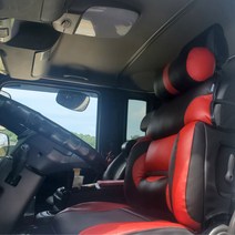 대형화물차 덤프트럭 리무진 시트커버 1P (운전석) 메가트럭 벤츠 볼보 노브스 대우 엑시언트 트라고 MAN, 레드화이트