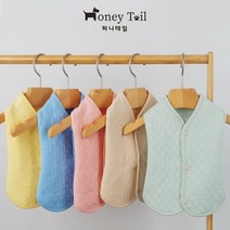 [바보사랑] 허니테일 강아지 수면조끼 실내복 잠옷 순면 내복 강아지옷 S-3XL[허니테일], 색상/사이즈:그레이/2XL