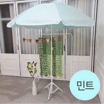 쿠웅샵 썬샤인파라솔 가방포함 3가지색상 캠핑 낚시 비치 감성을 더하다, 민트+삼각거치대