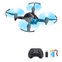 원격 제어 드론 LED 동체 야간 조명 RC 비행기 원 버튼 이륙착률 37V 200mAh 리튬 배터리 생일 선물, Blue