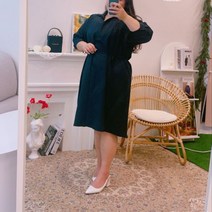카인 루즈핏 빅사이즈 세로 스트라이프 원피스