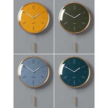 엔틱 벽걸이시계 거실 벽걸이시계 시계 하부 심플한, 로얄 블루 12인치