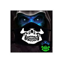 면마스크 빛나는 해골 마스크 페이스 마스크 코튼 워셔블 입 유니섹스 나이트 글로우 방진 야외 PM2.5 하프 1 개, Unisex, A04