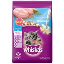 위스카스 주니어 오션피쉬와 우유 고양이 사료, 2.2kg, 2개
