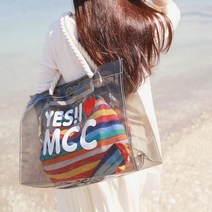 [N2Y] 썸머비치백 투명 포인트 레터링 여행용 숄더백 #999EA
