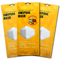 제조사 직영 식약처인증 휘퓨어 KF94 대형 개별포장 숨쉬기 편한 일회용마스크, 1매입, 100개