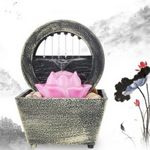 수기운보충 물레방아 벽천분수 연못 태양광분수 폭포 빛 주도 분수 탁상 품 공예 풍경 폭포 장면, 스타일 1