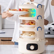 가정용 호빵찜기 3단 4단 찐빵 만두 옥수수 고구마, 4단 호빵 찜기+회전직 온도조절
