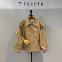 핑크피그 견장 세로포켓 숏트렌치 자켓(PPA2JK2038)