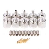 10pcs n 남성 플러그 크림프 RG58 RG142 LMR195 RG400 동축 케이블 직선 커넥터, 보라