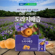 100% 프리미엄 국산 도라지 배즙 농축액 목 기관지 호흡기 비염 기침 천식 개선 고생 하는 약한 분 추천즙, 1박스(1개월분)