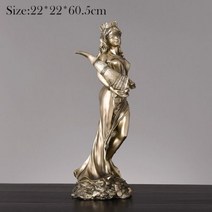 고대 그리스 부 여신 장식품 오피스 상점 장식 홈 데코 액세서리 상업 생일 입학 크리스마스 선물, 골드